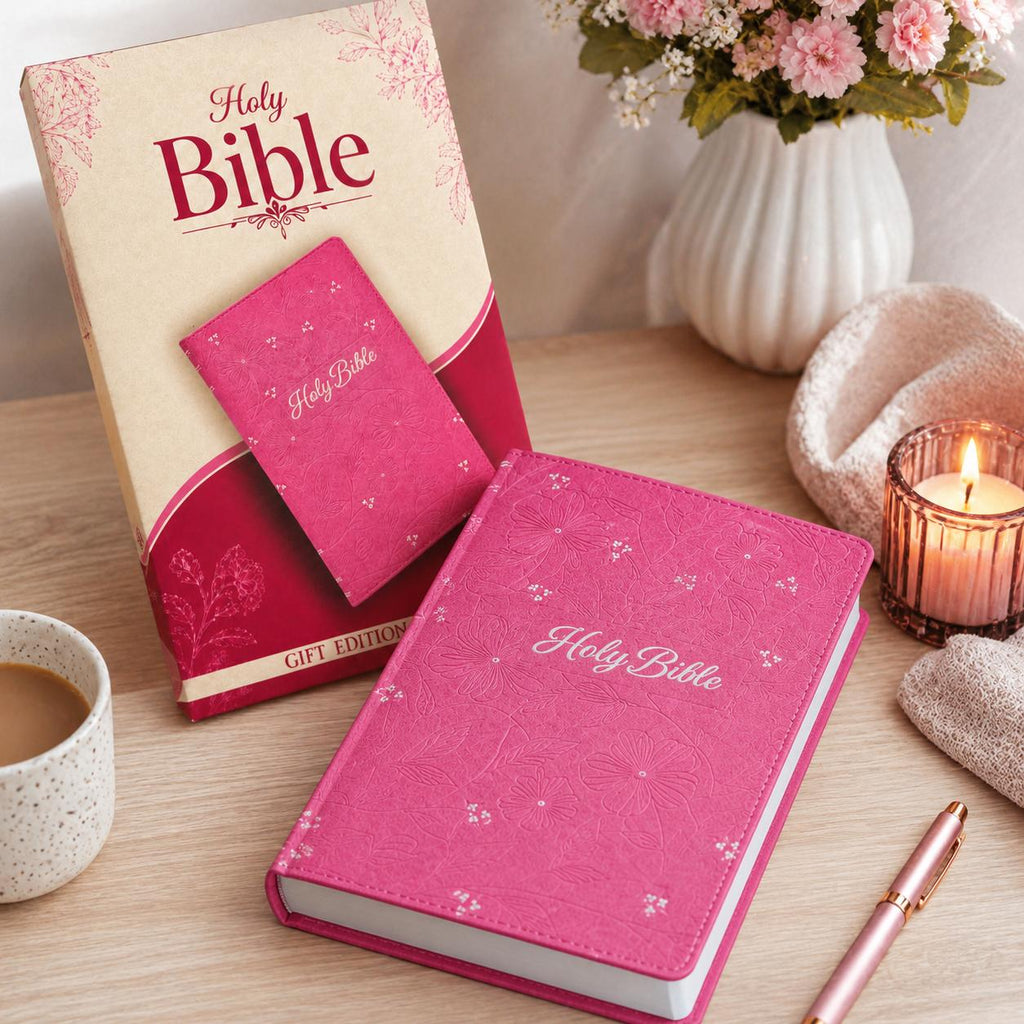 KJV Holy Bible Women's Gift Edition - Pink Floral Faux Leather English 744-Page KJV Text Slim Lightweight Christian Daily Reading Church Gift (Religion & Philosophy Books)