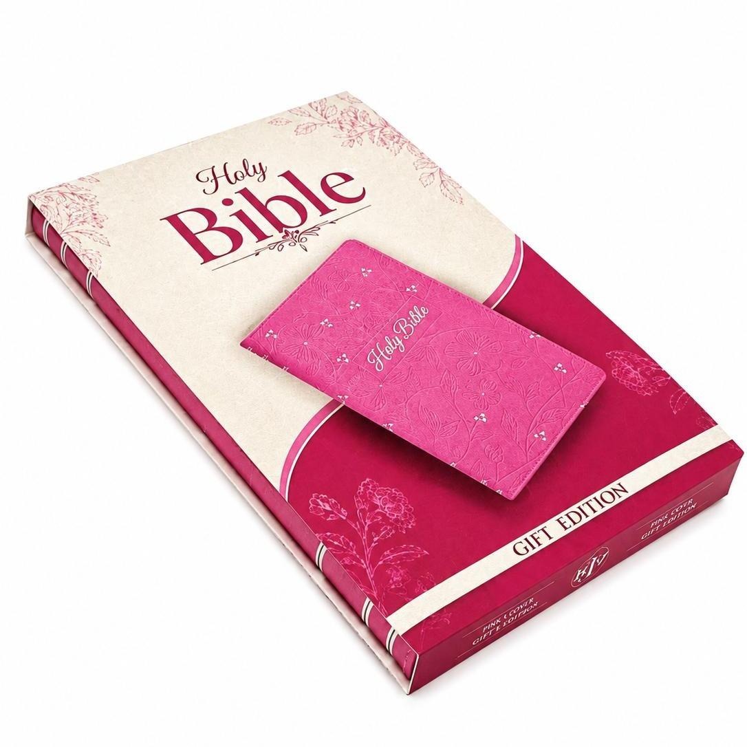 KJV Holy Bible Women's Gift Edition - Pink Floral Faux Leather English 744-Page KJV Text Slim Lightweight Christian Daily Reading Church Gift (Religion & Philosophy Books)