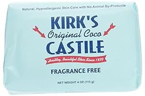 Kirk’s Original Coco Castile Bar Soap Fragrance Free 4 Ounces (5 Pack)