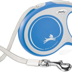 FLEXI New Comfort Retractable Dog Leash (Tape), for Dogs Up to 110 lbs, 26 ft, Large, Blue/Pastel