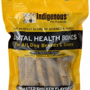 Indigenous 2 Pack of Chicken Flavor Dental Health Bone Dog Treats, 13 Count Each, Made in The USA