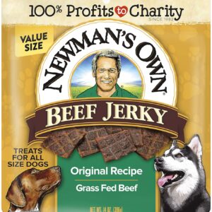 Newman’s Own Beef Jerky Treats for Dogs, Original Recipe, 14 oz Bag